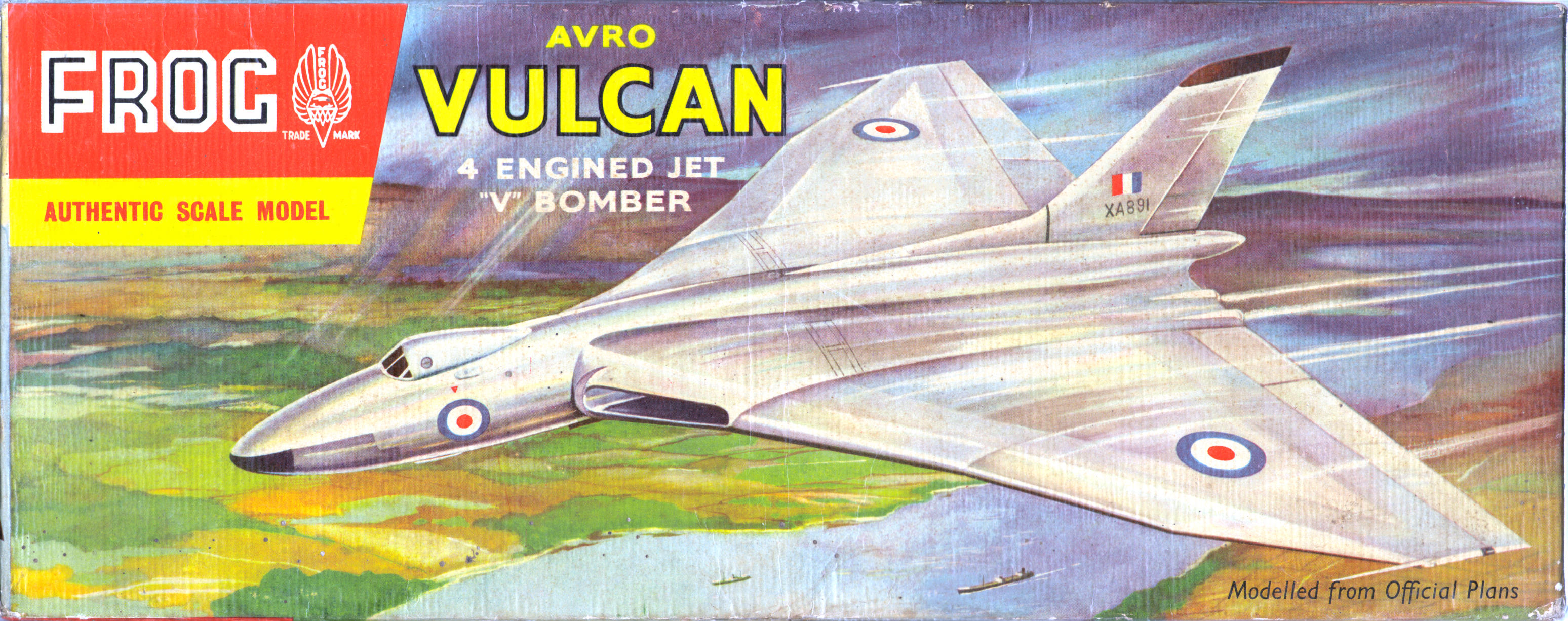 Коробка FROG 354P ima AVRO Vulcan 4 engined jet V-bomber, IMA, 1958